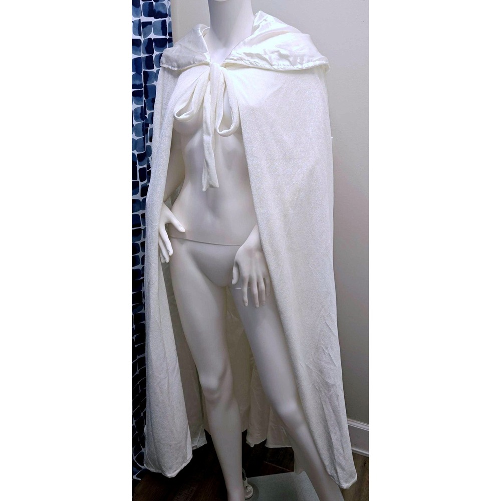 Artemisia Designs Ivory Velvet Hooded Cloak 50" Satin Lined Renaissance Wedding